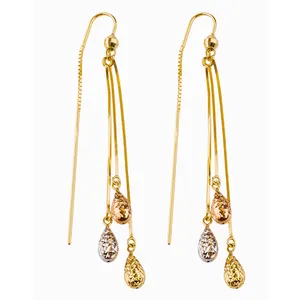 گوشواره طلا 18 عیار گالری طلاچی مدل بخیه ای 1