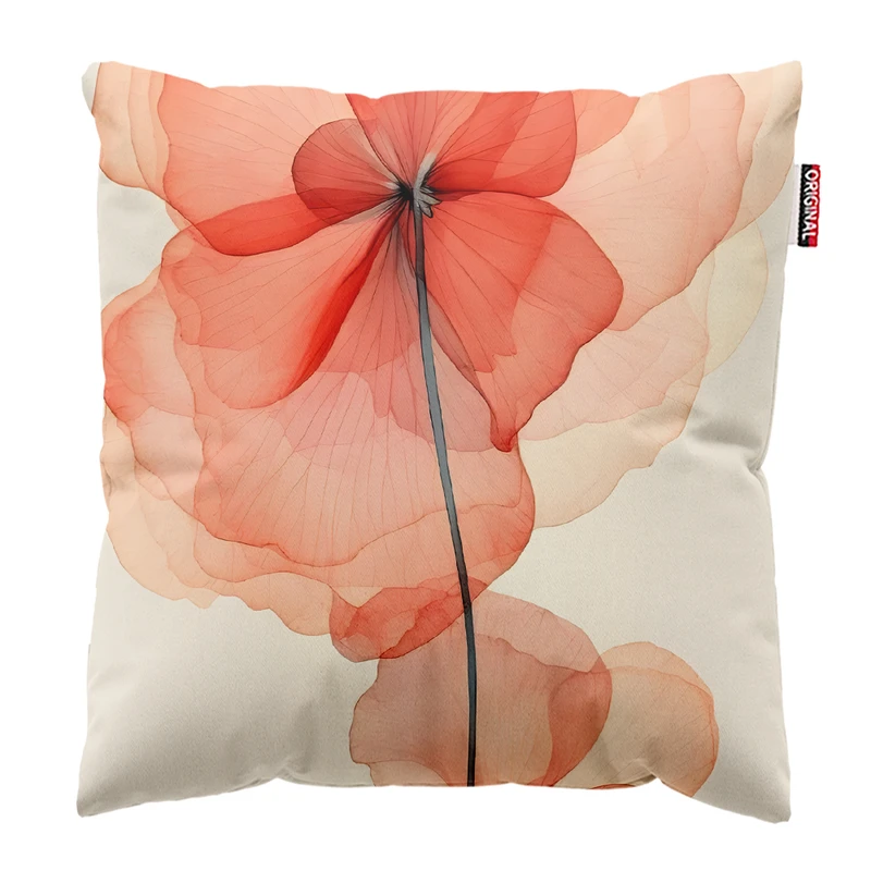 کوسن پاد آفرین مدل مینیمال طرح گل و برگ کد PK303315 سایز 30*30 سانتی متر