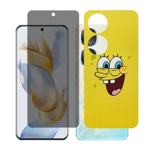 Glass together model privacy screen protector suitable for Honor 70 mobile phone with back cover sticker