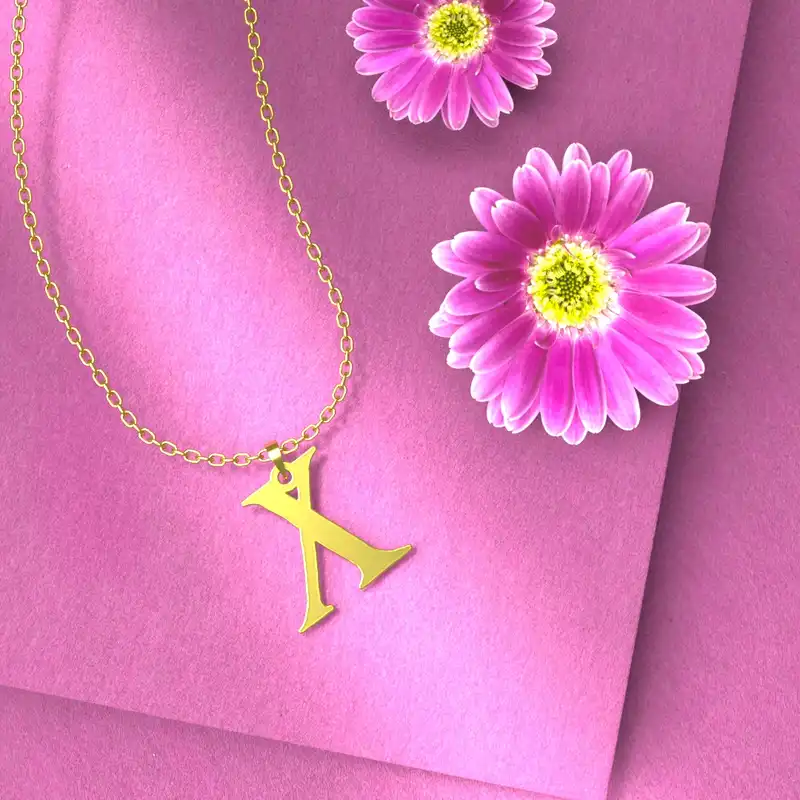 گردنبند طلا 18 عیار زنانه مدوپد مدل حرف X کد H3-1-1466