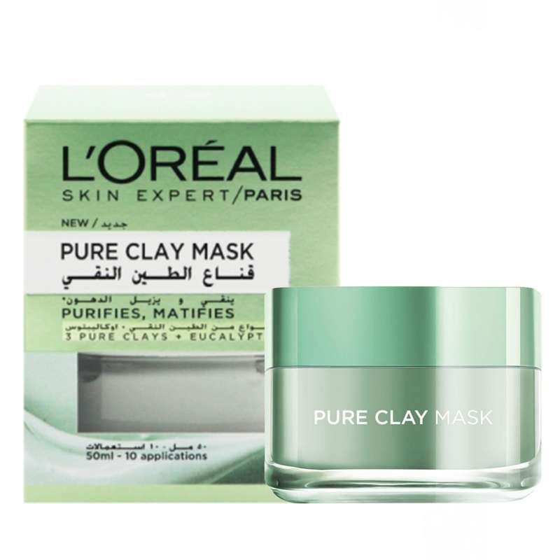 ماسک صورت لورآل مدل Pure Clay Mask Purifies Matifies حجم 50 میلی لیتر