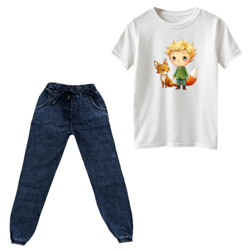 ست تی‌شرت و شلوار پسرانه مدل شازده کوچولو