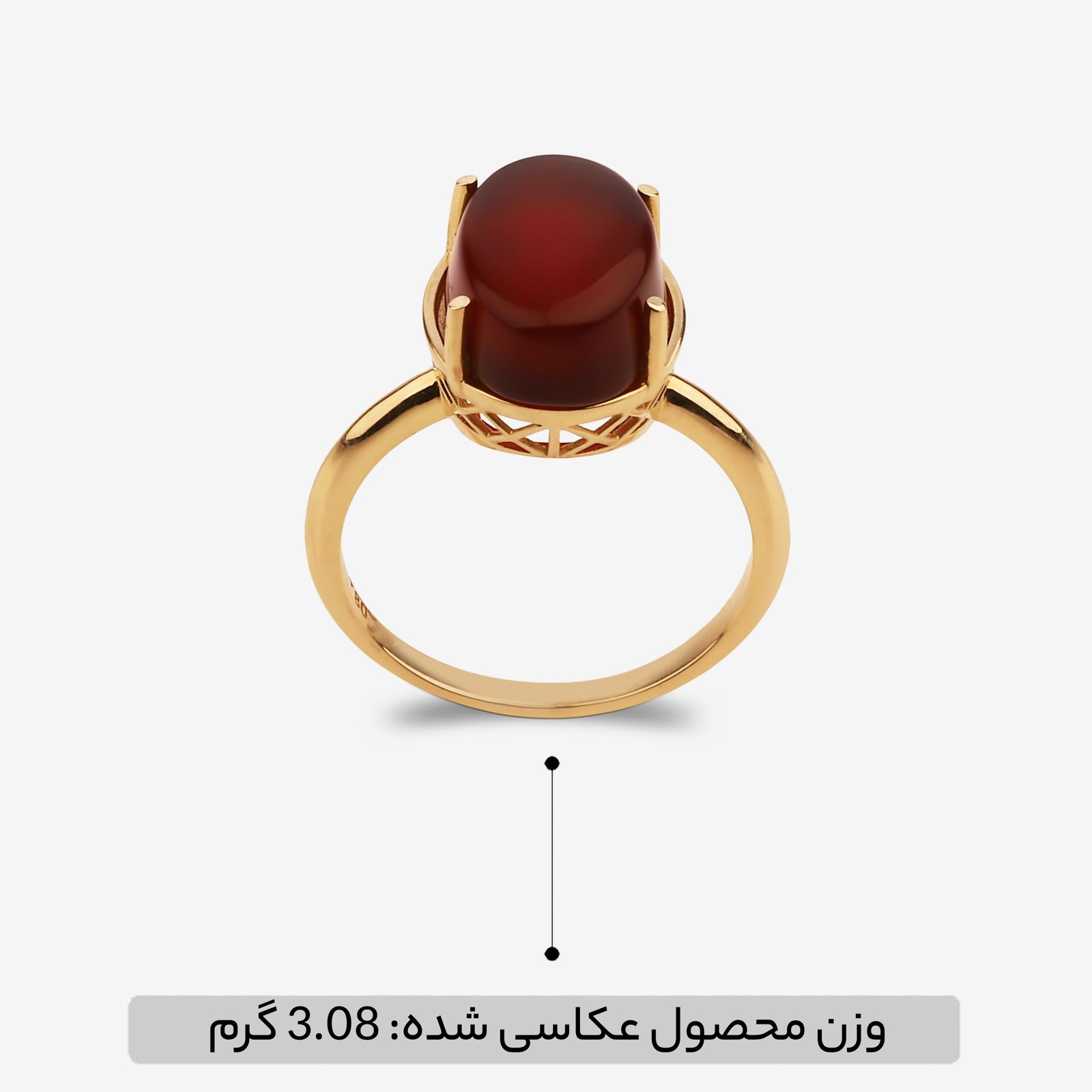 انگشتر طلا کم اجرت 18 عیار زنانه گلدم مدل R344003 سایز 56 -  - 7