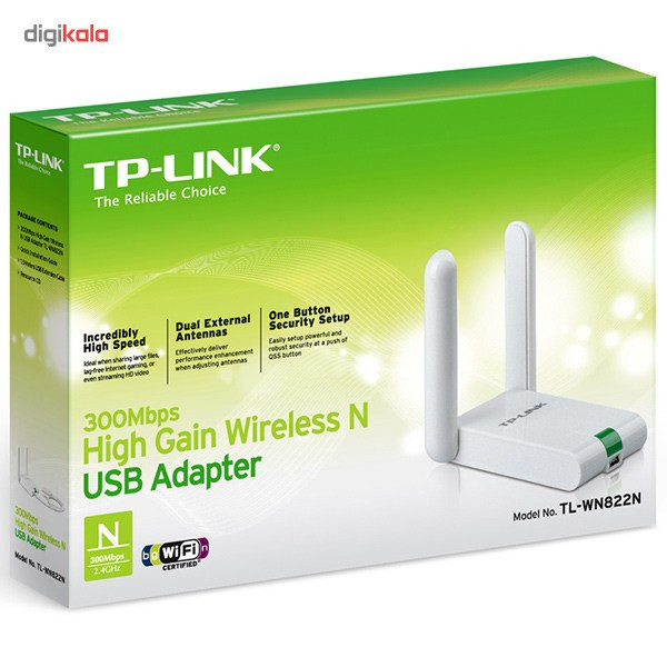 کارت شبکه USB بی‌ سیم N300 تی پی-لینک مدل TL-WN822N 2
