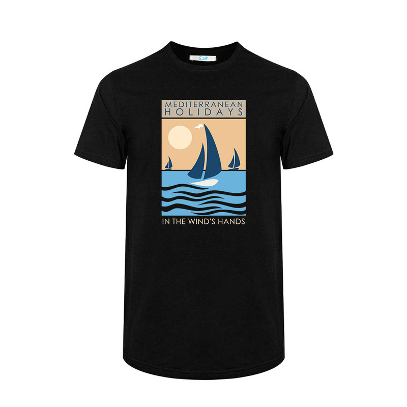 تی شرت آستین کوتاه زنانه مدل قایق بادبانی کد sailboat00017