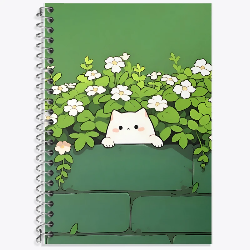 دفتر زبان 50 برگ خندالو مدل دو خط طرح گربه بامزه کد F7847