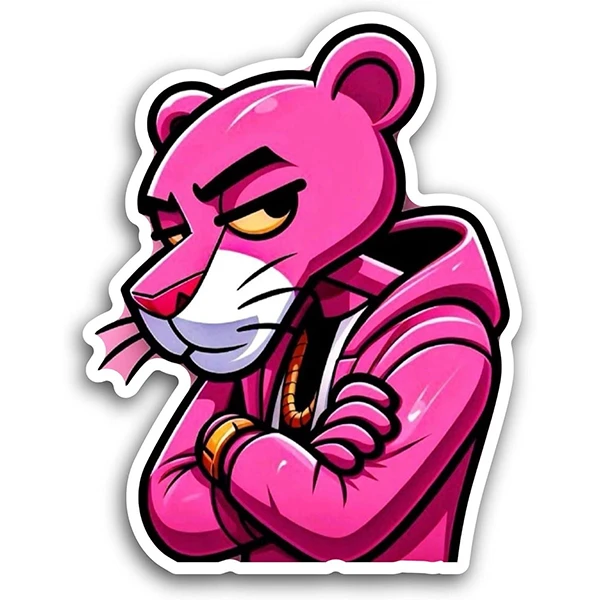 استیکر پارچه و لباس پاد آفرین طرح پلنگ صورتی کد 1214