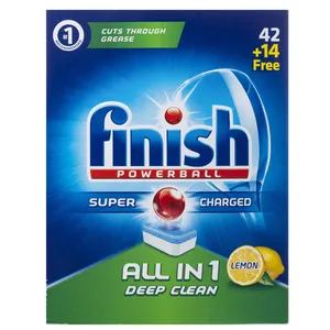 قرص ظرفشویی فینیش مدل All In 1 Lemon بسته 56 عددی
