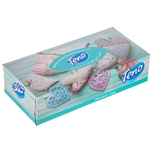 دستمال کاغذی 100 برگ تنو طرح قلب سبز