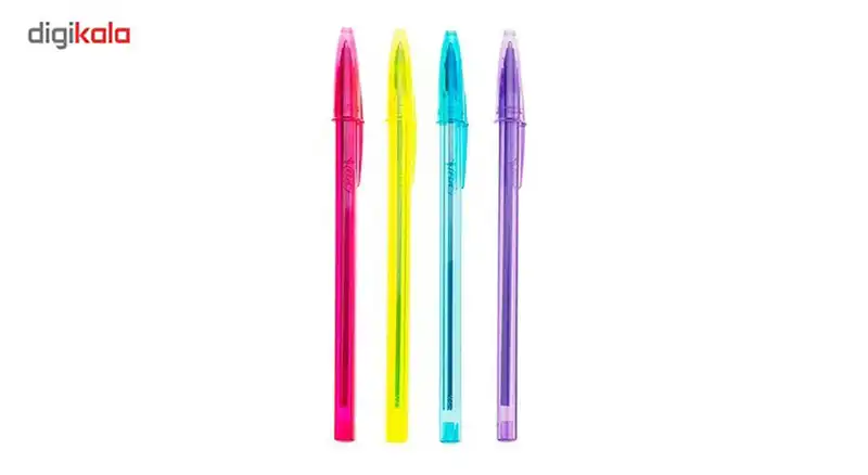 خودکار بیک1.2 مدل Cristal Soft and Fashion - بسته 4 عددی 4 رنگ سایز 0.8