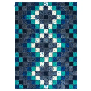 کلاژ فرش  سه متری سبحه طرح چهل تکه پچ ورک کد FDC-4855
