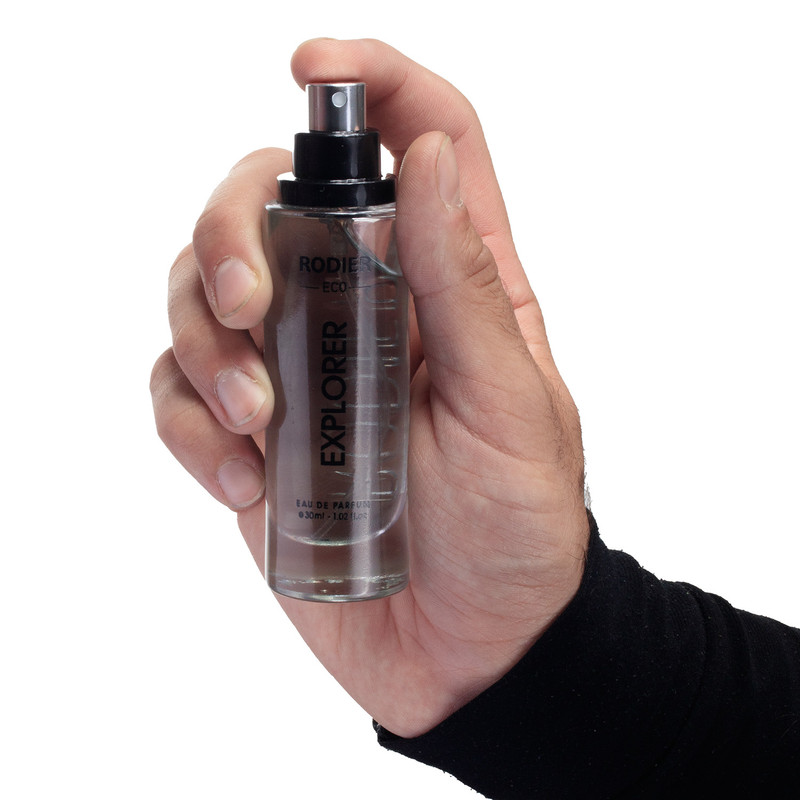 عطر جیبی مردانه رودیر مدل اکسپلورر با رایحه گرم حجم 30 میلی‌لیتر