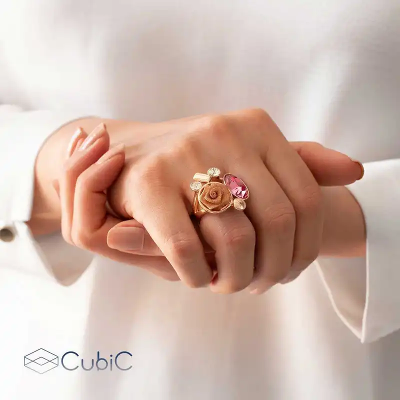 انگشتر زنانه کوبیک مدل QR-879689