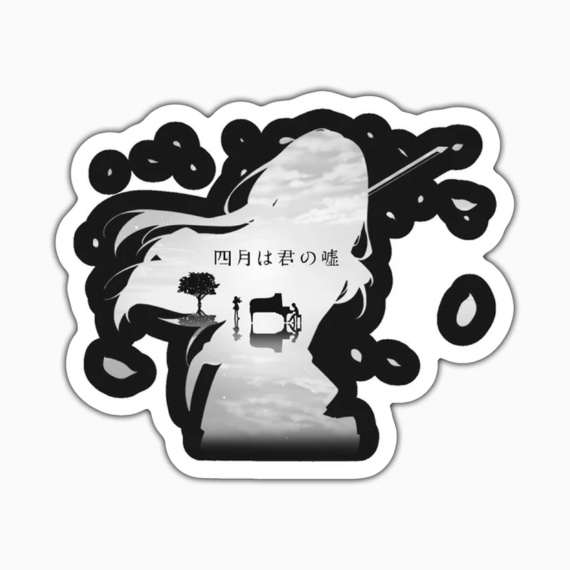 استیکر لپ تاپ و موبایل بووم طرح انیمه Your Lie کد PS148