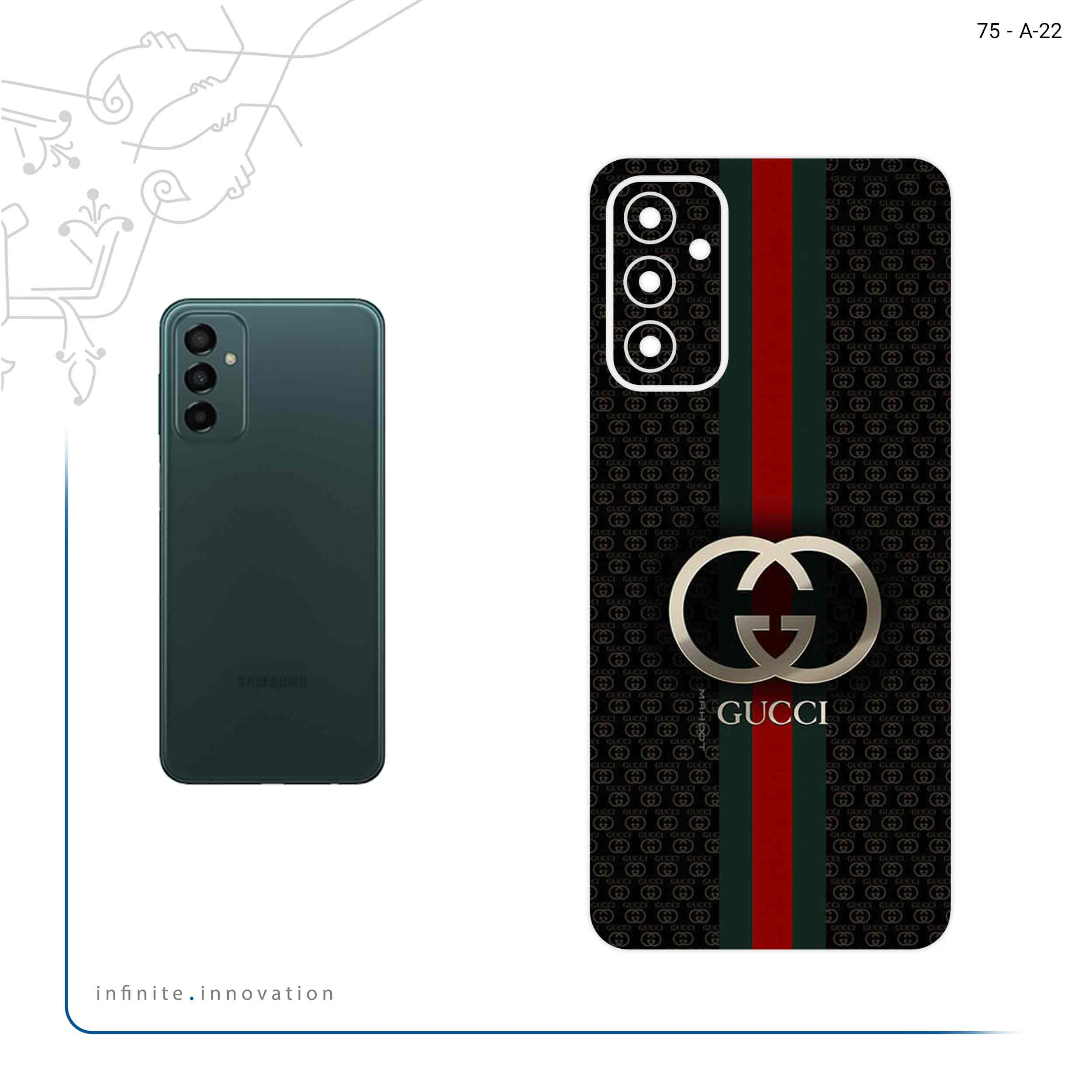 برچسب پوششی ماهوت مدل GUCCI_Logo مناسب برای گوشی موبایل سامسونگ Galaxy M23