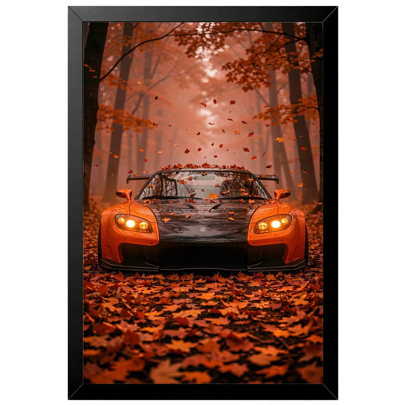 تابلو بکلیت طرح ماشین و خودرو مزدا Mazda RX-8 مدل B-pe130164 فریم مشکی