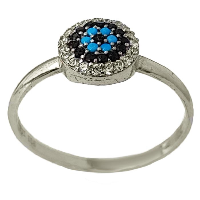 انگشتر نقره زنانه مدل چشم نظر تک چشم کد RS2048