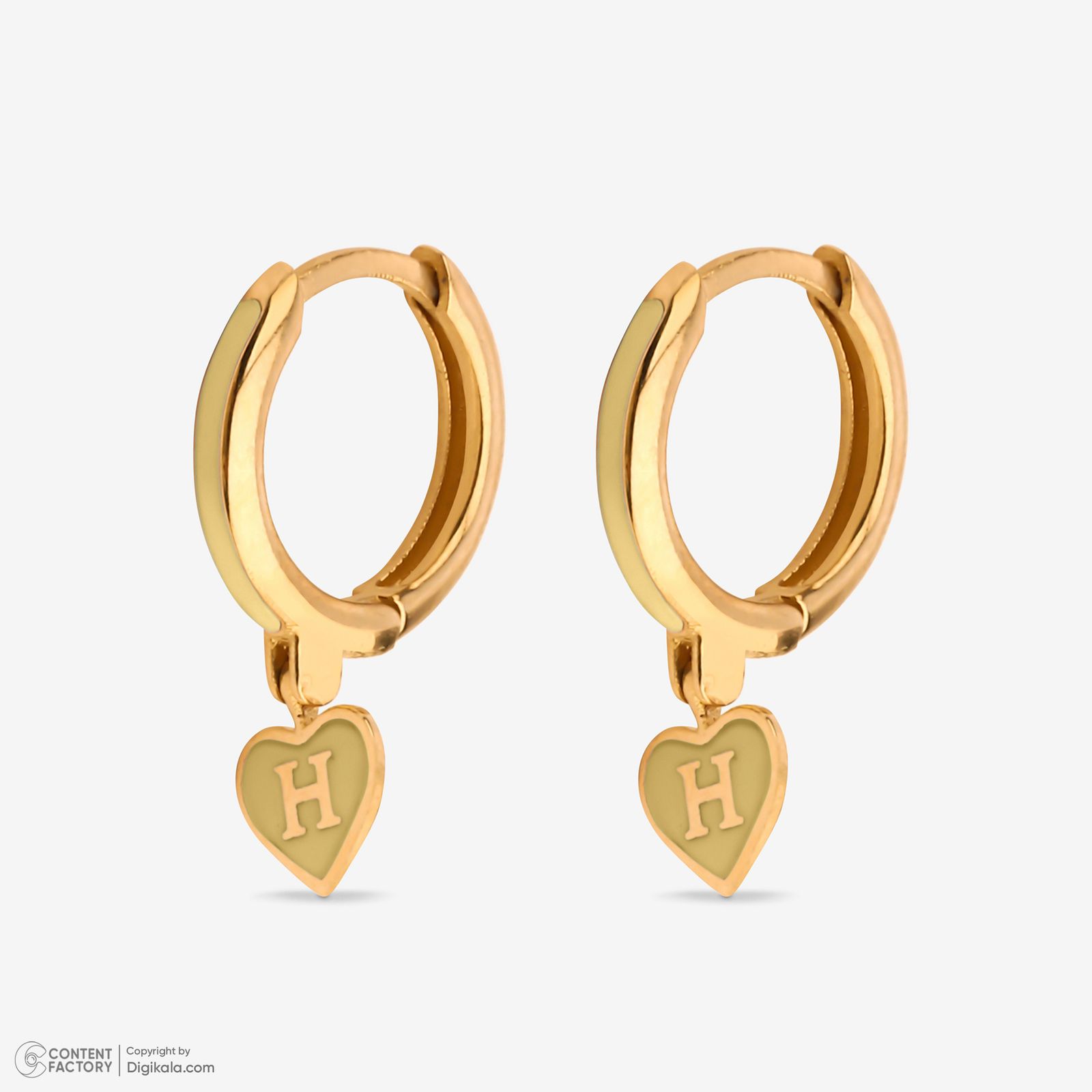 گوشواره حلقه‌ای طلا کم اجرت  18 عیار زنانه گلدم مدل E244014 -  - 5