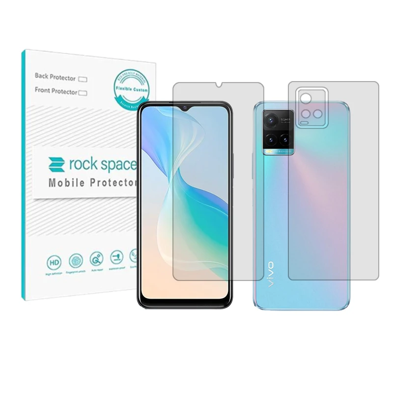 محافظ صفحه نمایش شفاف راک اسپیس مدل HyGEL مناسب برای گوشی موبایل ویوو Y33s به همراه محافظ پشت گوشی