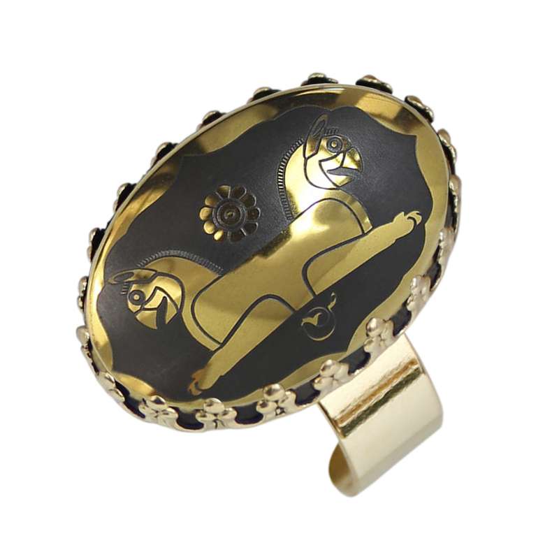 انگشتر زنانه مدل حدید شیر دال کد 6087