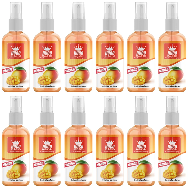 اسپری خوشبو کننده خودرو هوگو مدل انبه کد 013 حجم 50 میلی لیتر بسته 12 عددی