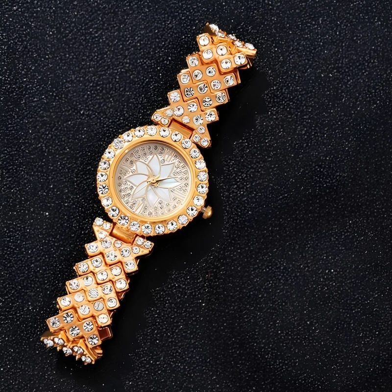 ساعت مچی عقربه ای زنانه مدل فول نگین RR - - 6