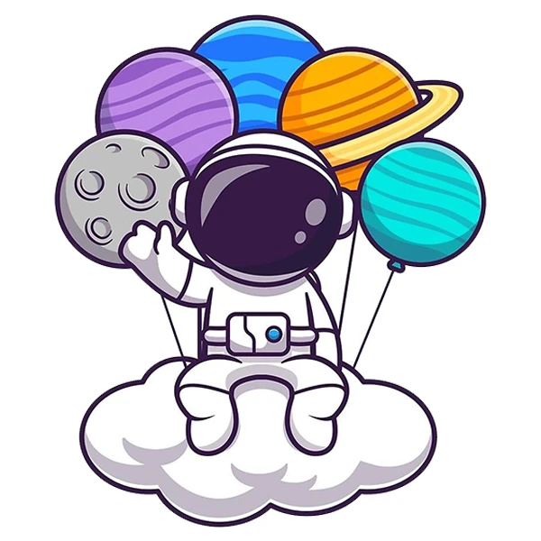   استیکر پارچه و لباس پاد آفرین طرح فضانورد کد 3878