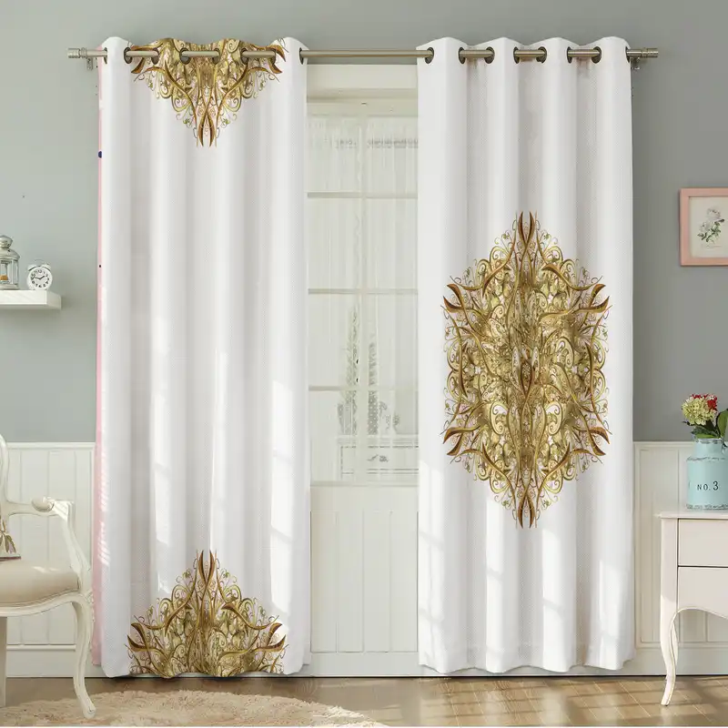 پرده نیروانا طرح سنتی مدل مخمل کد 8725سایز 140×280 سانتی متر