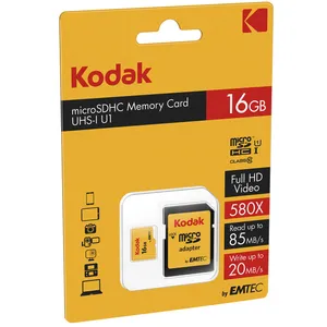 کارت حافظه microSDHC کداک مدل UHS-I U1 کلاس 10 سرعت 85MBps همراه با آداپتور ظرفیت 16 گیگابایت