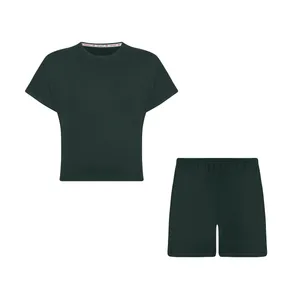 ست کراپ تی شرت و شلوارک زنانه افراتین مدل 6598