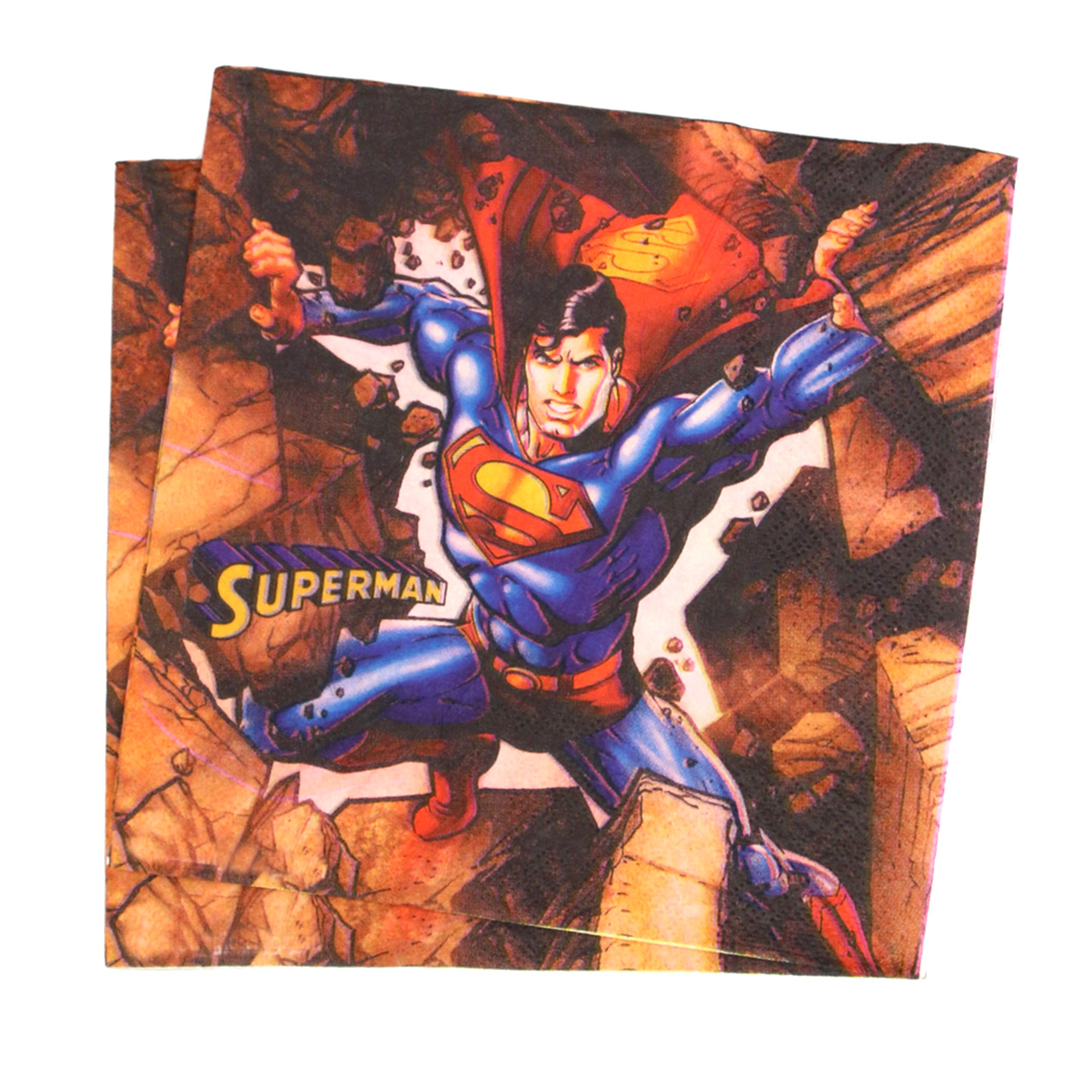دستمال یکبار مصرف ستاره رنگارنگ مدل سوپرمن بسته 20 عددی