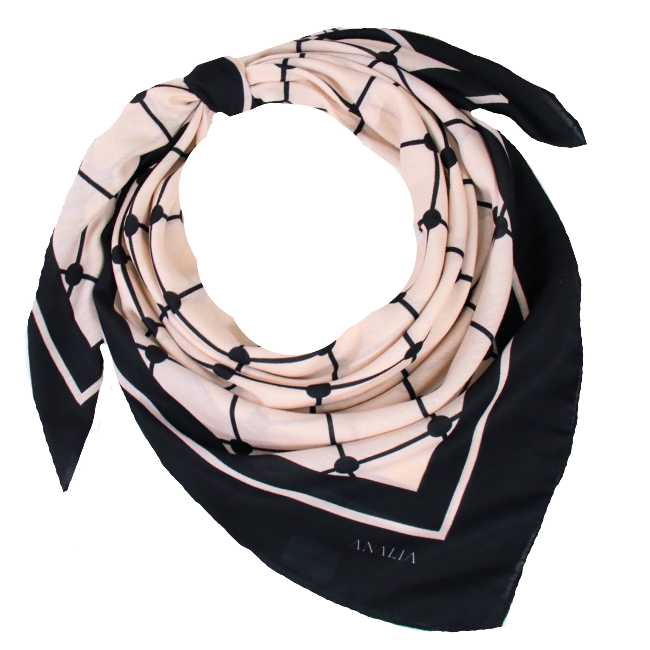 روسری زنانه مدل نخ ابریشم پاییزه طرح کلاسیک کد ana-2641