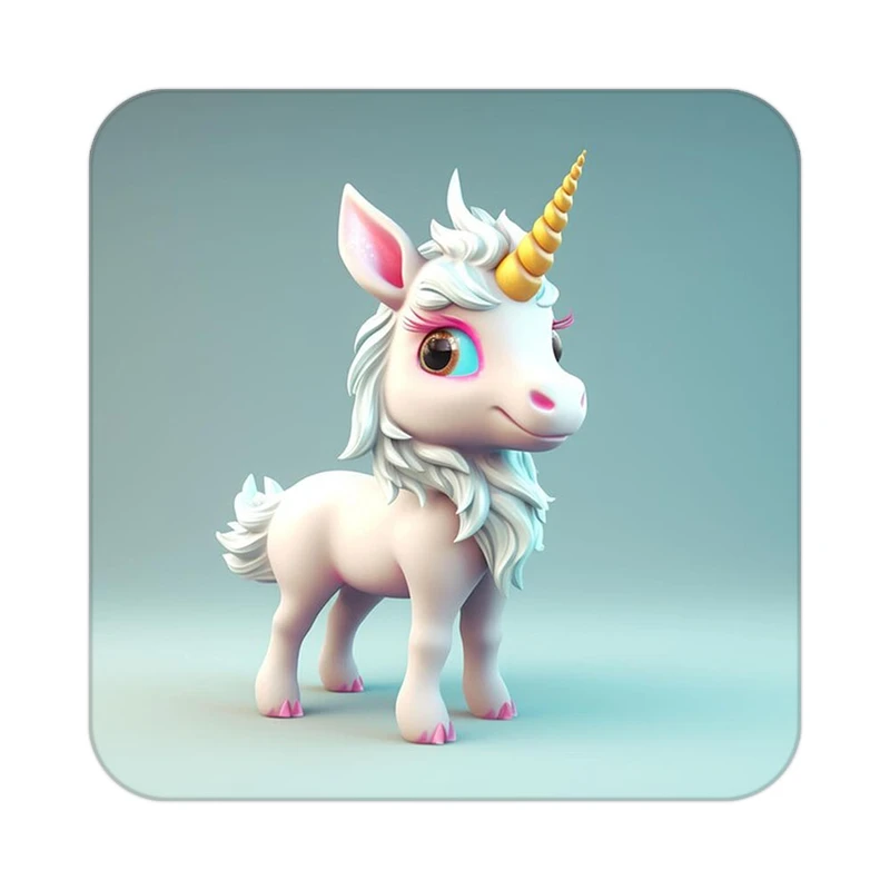 زیر لیوانی کاکتی طرح اسب تک شاخ و یونیکورن مدل mp29146