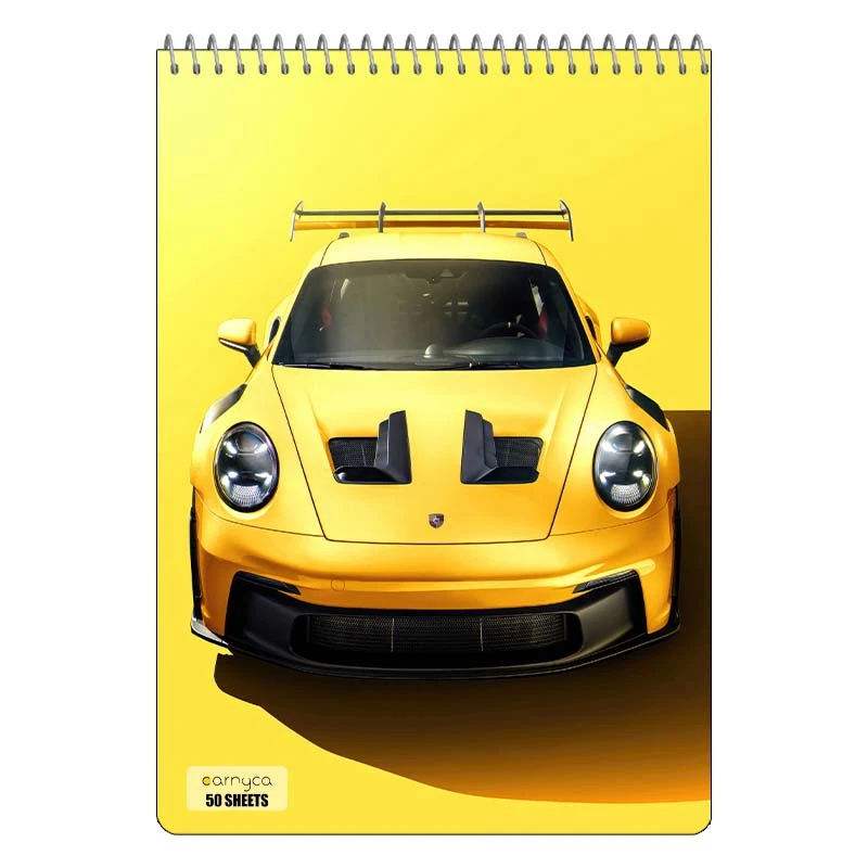 دفتر نقاشی 50 برگ سیمی کارنیکا طرح پورشه Porsche کد 81277