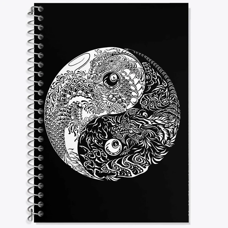 دفتر زبان 50 برگ خندالو مدل سه خط طرح یین و یانگ کد 27681