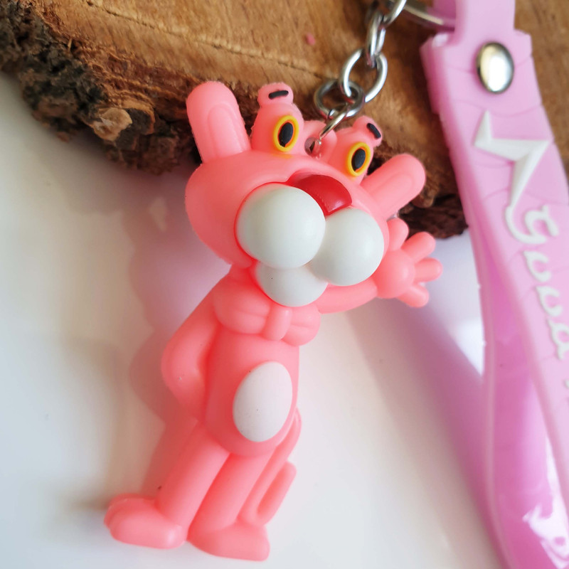 جاکلیدی مدل سیلیکونی طرح پلنگ صورتی کد DB20