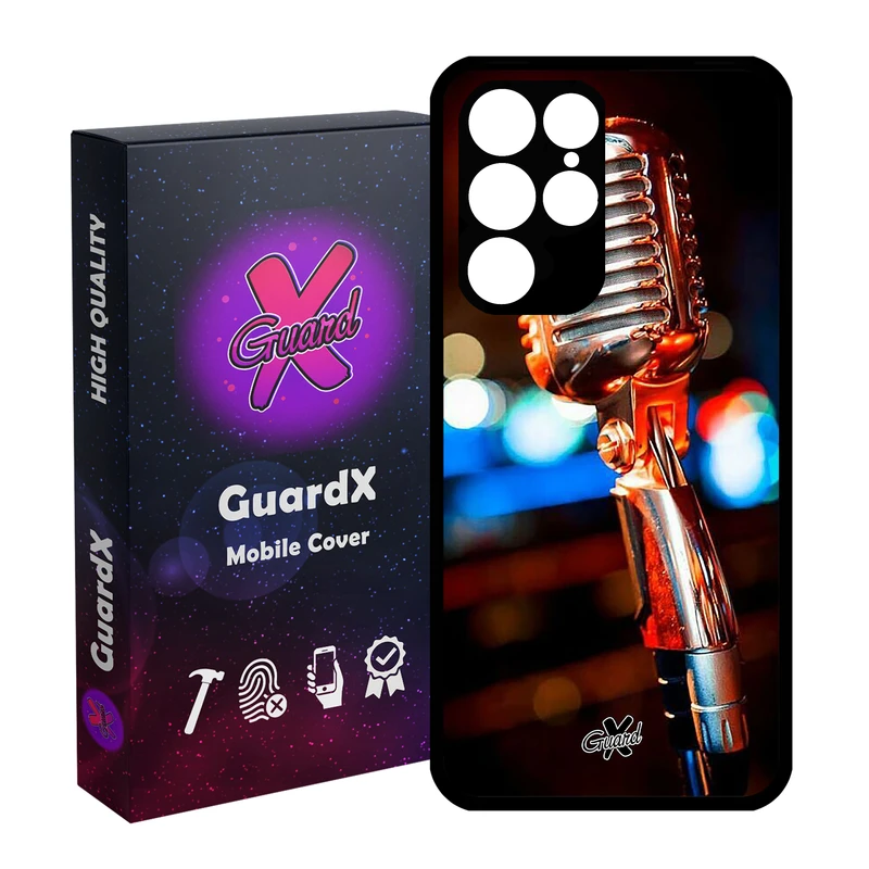 کاور گارد ایکس طرح میکروفون مدل Glass10259 مناسب برای گوشی موبایل سامسونگ Galaxy S22 Ultra