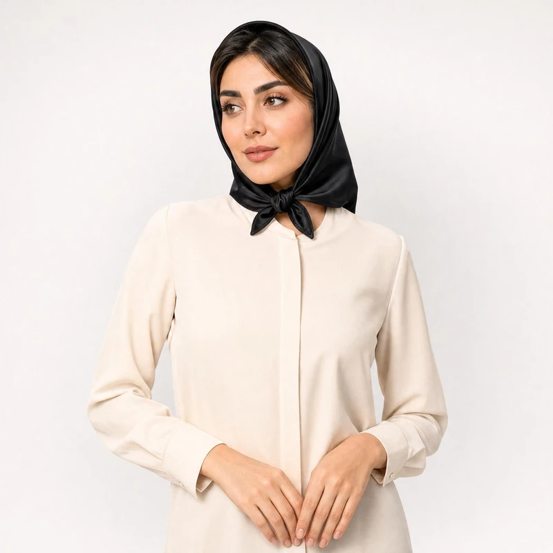 روسری زنانه مدل ساتن ابریشم