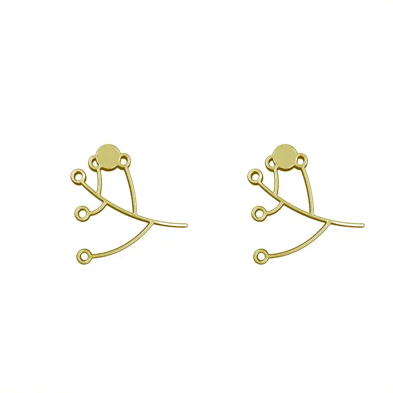 گوشواره طلا 18 عیار زنانه مدوپد مدل برگ کد GA1-15958