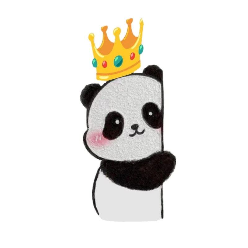 استیکر پارچه و لباس پاد آفرین مدل مینیمال پاندا بامزه جذاب کد 1564