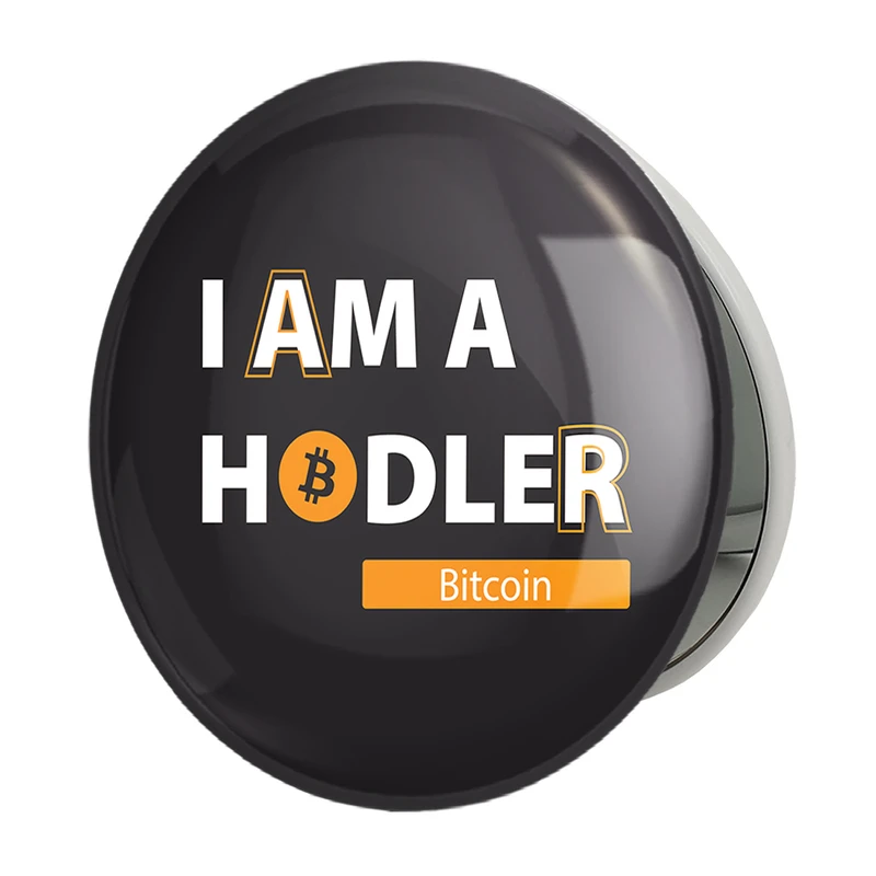آینه جیبی خندالو طرح I Am A Hodler Bitcoin مدل تاشو کد 10891 