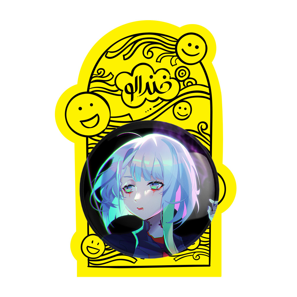 آینه جیبی خندالو مدل لوسی انیمه سایبرپانک کد 23961