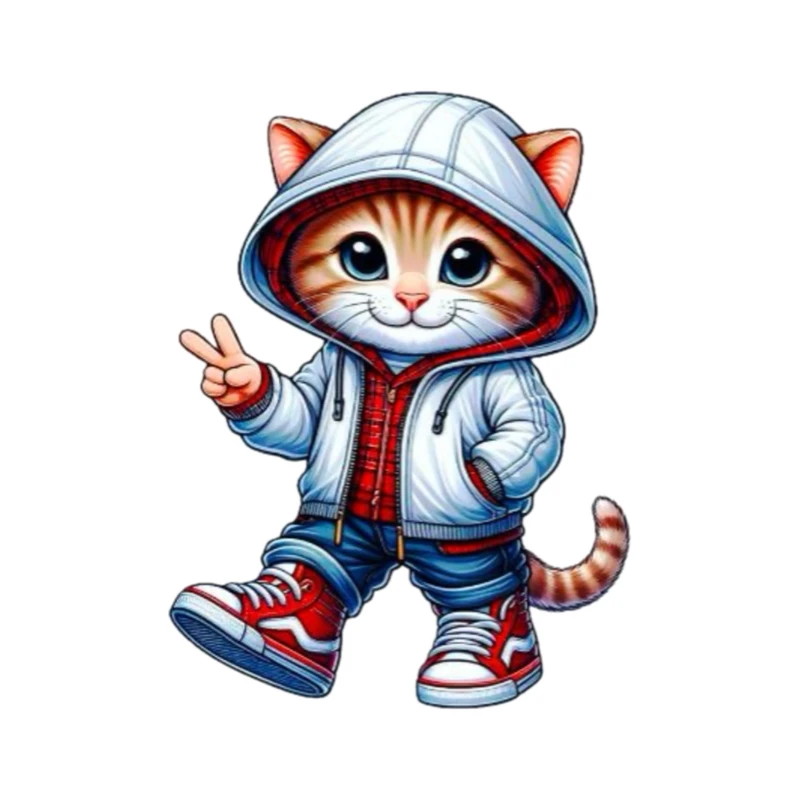 استیکر پارچه و لباس پاد آفرین مدل گربه کد a21