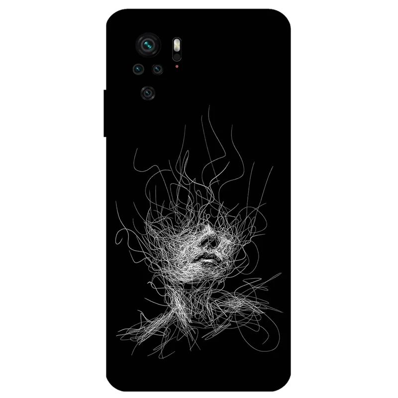 کاور مگافون طرح اسکچ صورت مدل 7423 مناسب برای گوشی موبایل شیائومی Redmi Note 10 4G / 10S 4G