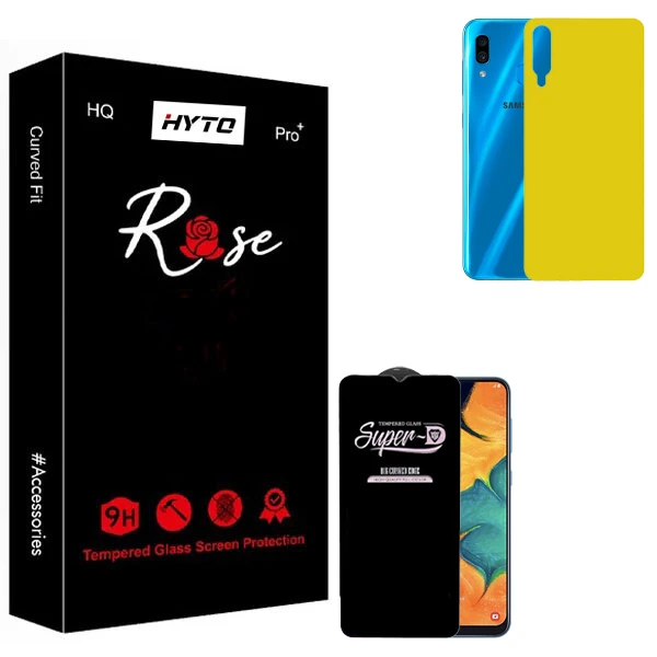 محافظ صفحه نمایش هیتو مدل Rose SuperD Touch مناسب برای گوشی موبایل سامسونگ Galaxy a30 به همراه محافظ پشت گوشی