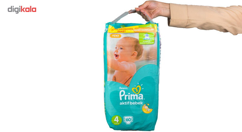 پوشک کودک پریما سایز 4 بسته 60 عددی