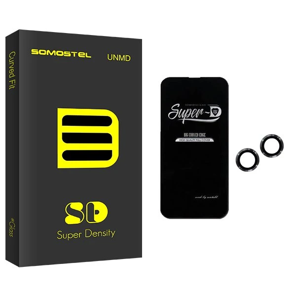 محافظ صفحه نمایش سوماستل مدل SD SuperD مناسب برای گوشی موبایل اپل iPhone 14  به همراه محافظ لنز گوشی