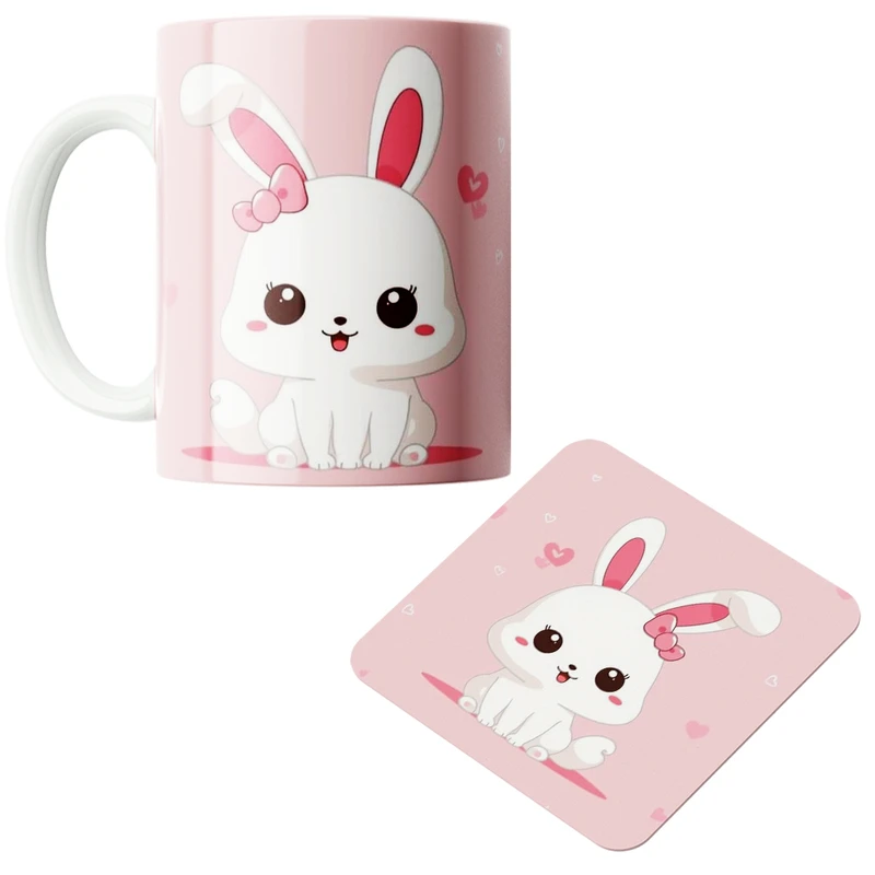 ماگ پاد آفرین مدل فانتزی کد  ۹۱ به همراه زیر لیوانی