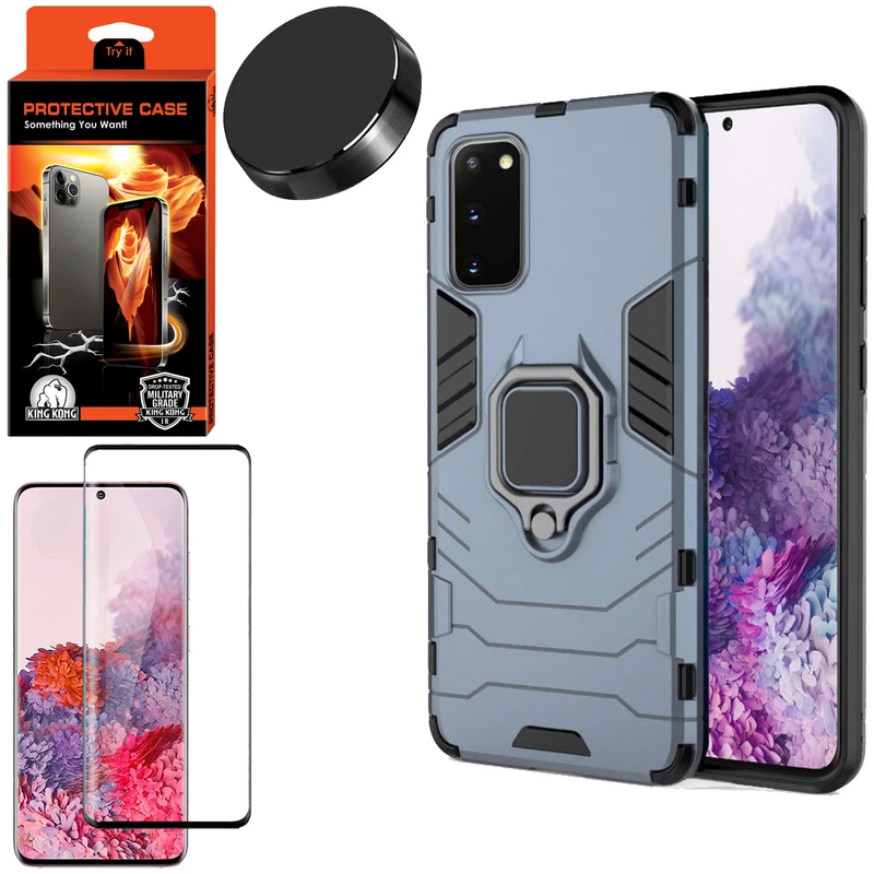 کاور کینگ کونگ مدل BATMAN مناسب برای گوشی موبایل سامسونگ Galaxy S20 به همراه محافظ صفحه نمایش و پایه نگهدارنده