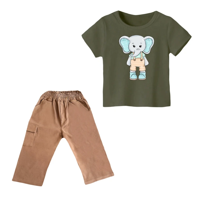 ست تی شرت و شلوارک پسرانه مدل فیل کد ۱۸